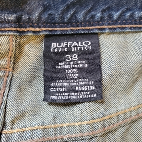 Buffalo David Bitton | Mens Slim Straight Dark Wash Jeans - Picture 6 of 9